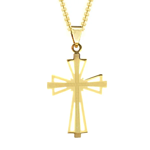 Necklaces and pendants with infinity love symbols for an eternal, romantic gesture-Elegant chain necklaces for formal occasions -Classy Men Gold Designer Templar Cross Pendant Necklace