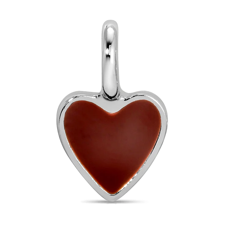 Best necklaces and pendants with opal and gold for a vibrant, luxurious contrast-Cute friendship necklaces for best friends -Charm Garden - Silver - Red Enamel Heart Charm