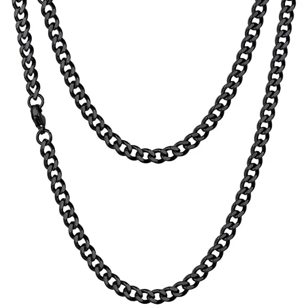 Best necklaces and pendants with cubic zirconia for a budget-friendly dazzling effect-Adjustable necklaces for comfort -Classy Men 4.5mm Black Curb Chain Necklace