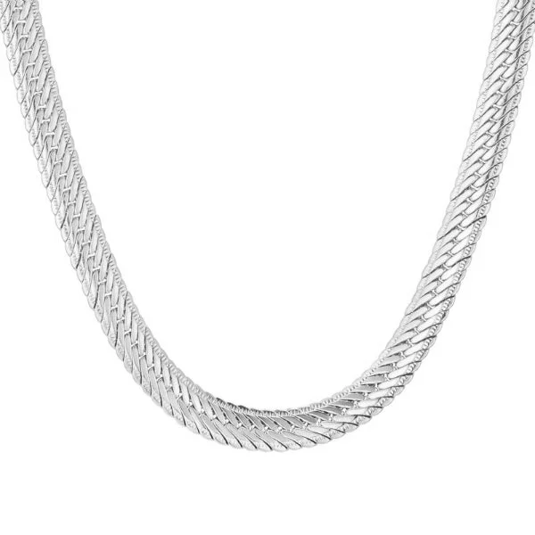 Best necklaces and pendants with silver chains for a sleek, timeless look-Silver infinity necklaces for meaningful gifts -Classy Men 8mm Silver Herringbone Chain Necklace