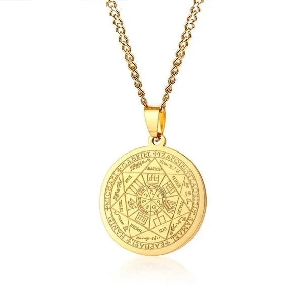 Necklaces and pendants with angel wing motifs for a spiritual, meaningful design-Floral design necklaces for spring -Classy Men Gold Coin Pendant Necklace