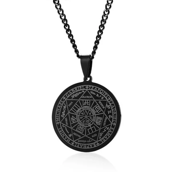 Best necklaces and pendants with black diamonds for an edgy, bold statement-Personalized family tree necklaces -Classy Men Black Coin Pendant Necklace