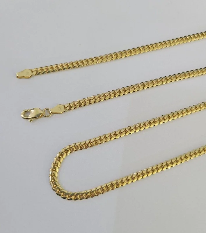 Best necklaces and pendants with floral designs for a feminine and elegant feel-Long gold necklaces for layering -18k Solid Miami Cuban Chain Yellow Gold 3mm 26" Inch Genuine Necklace Real