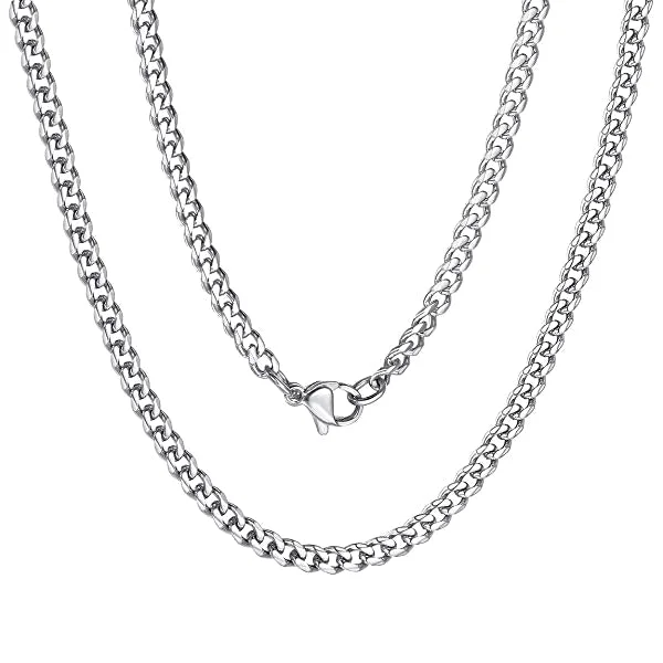 Layered necklaces and pendants for a trendy and fashionable stacked look-Layered necklaces for boho style -Classy Men 3.5mm Silver Curb Chain Necklace