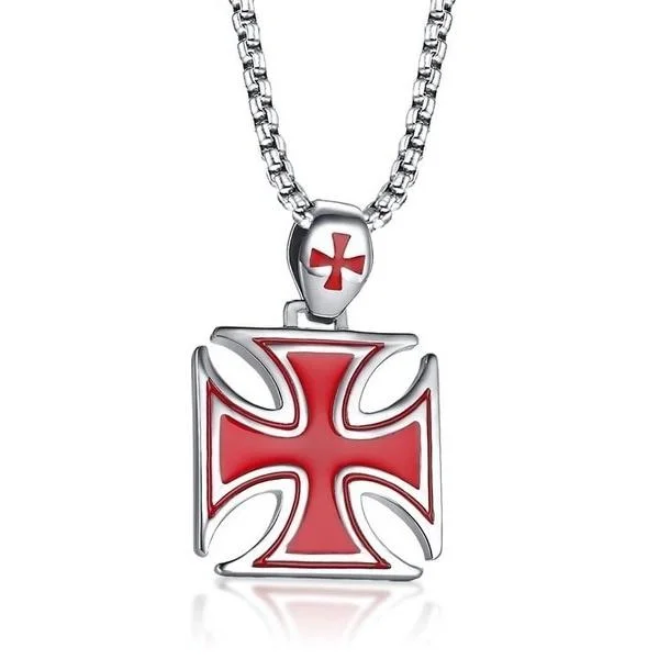 Best necklaces and pendants with personalized coordinates for a special keepsake-Designer gold necklaces for luxury gifts -Classy Men Templar Cross Pendant Necklace