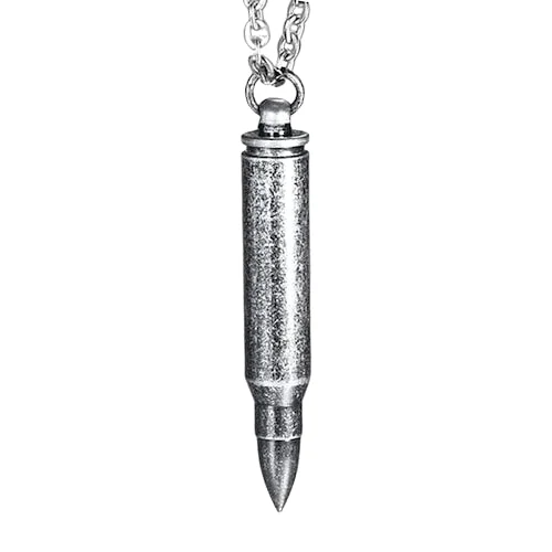 Unique necklaces and pendants with tree of life motifs for nature-inspired elegance-Unique statement necklaces for bold looks -Classy Men Antique Rifle Bullet Pendant Necklace