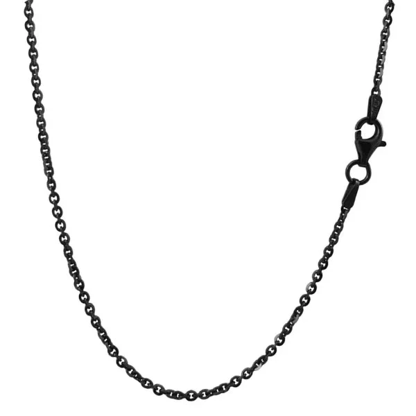 Best necklaces and pendants for weddings with matching designs for bride and groom-Statement necklaces for special occasions -Classy Men 2.4mm Black Rolo Chain Necklace