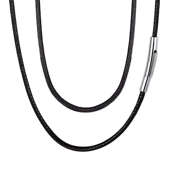 Necklaces and pendants with geometric pendants for a clean, contemporary design-Handmade gemstone necklaces for unique style -Classy Men 4mm Braided Leather Chain Necklace