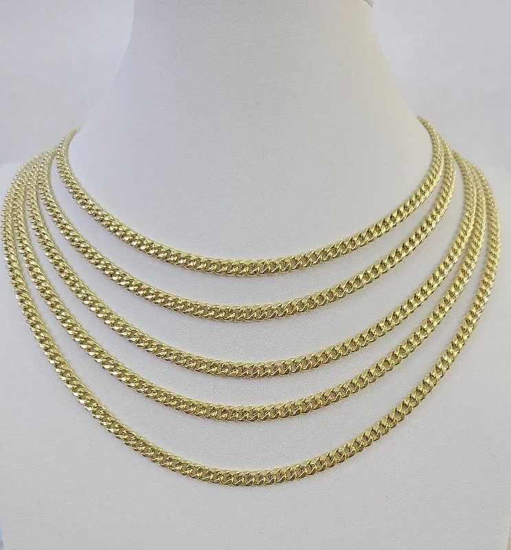 Fashionable necklaces and pendants with birthstones for a personalized gift idea-Pearl necklaces for formal events -14k 5mm Miami Cuban Link Chain Yellow Gold Necklace 20"-30" Inches Real