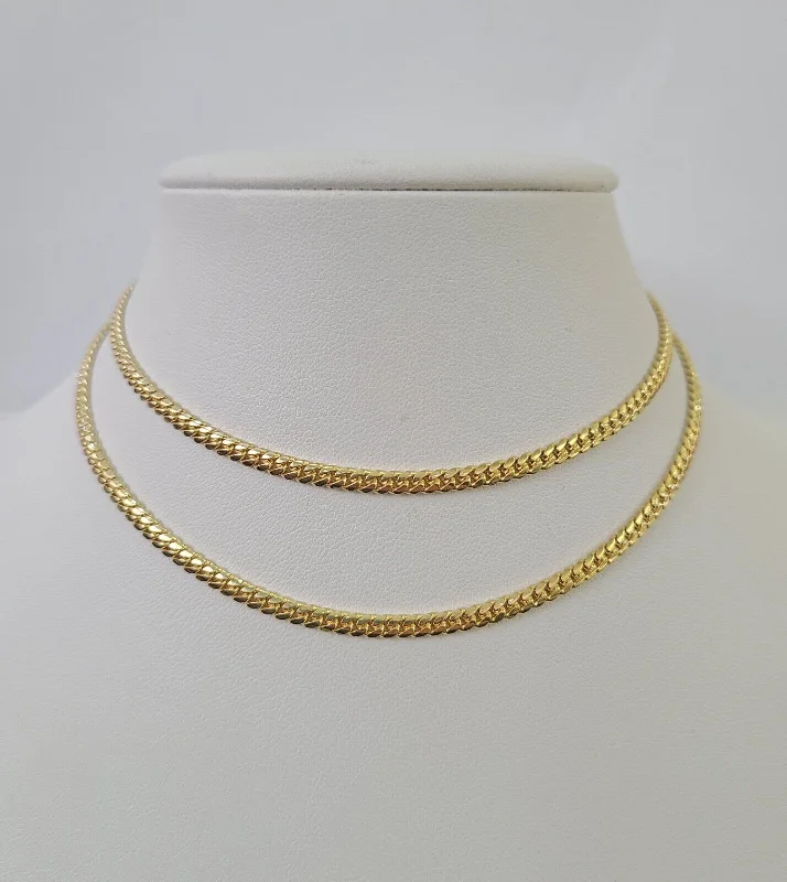 Stunning necklaces and pendants with birthstone pendants for a personal touch-Handmade necklaces for unique style -18k Solid Miami Cuban Chain Yellow Gold 3mm 20" Inch Genuine Necklace Real