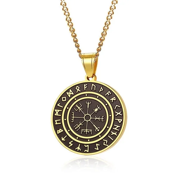 Best necklaces and pendants with matching earrings for a coordinated, elegant look-Multi-strand necklaces for dramatic flair -Classy Men Black Gold Coin Pendant Necklace