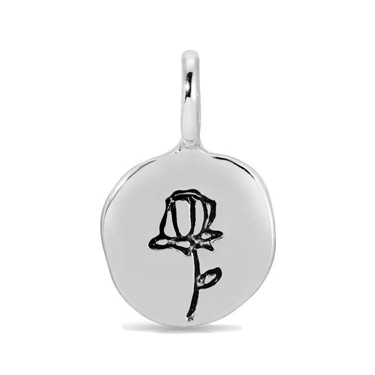 Best necklaces and pendants with black diamonds for an edgy, bold statement-Personalized family tree necklaces -Charm Garden - Silver - LOVE - Rose