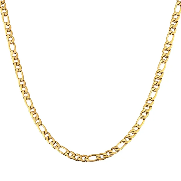 Best necklaces and pendants with intricate beadwork for a bohemian-inspired look-Necklaces with engraved coordinates for travel lovers -Classy Men 6mm Gold Figaro Chain Necklace