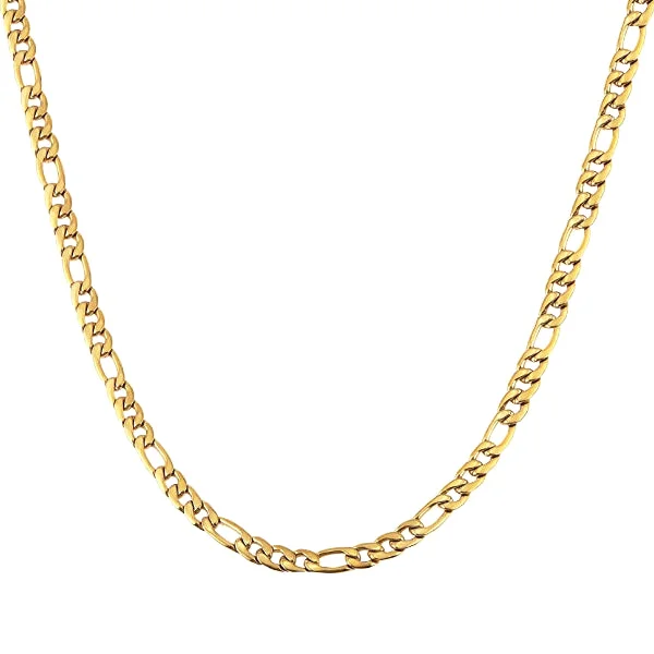 Trendy necklaces and pendants with geometric shapes for a modern aesthetic-Trendy choker necklaces for fashionistas -Classy Men 4.5mm Gold Figaro Chain Necklace