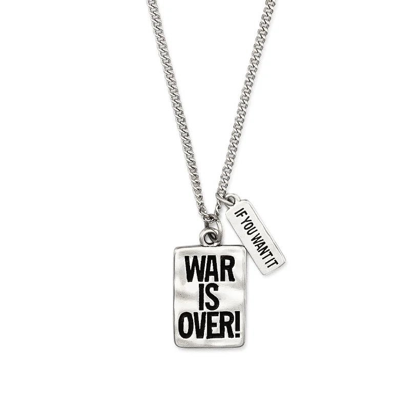 Necklaces and pendants with zodiac constellation designs for an astrological touch-Necklaces with inspirational quotes -John Lennon- War Is Over- Unisex Necklace