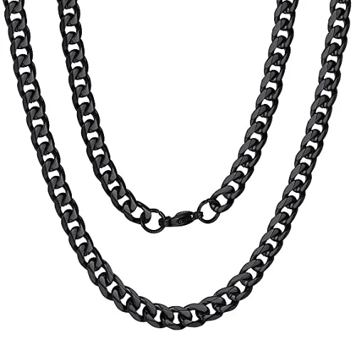 Best necklaces and pendants with layered designs for a chic, stacked look-Simple pearl necklaces for elegant looks -Classy Men 6mm Black Curb Chain Necklace