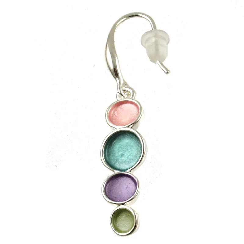 Minimalist rings with tiny diamond dot accents -Origin Pastel Rainbow Dot Ear Rings 7037-4