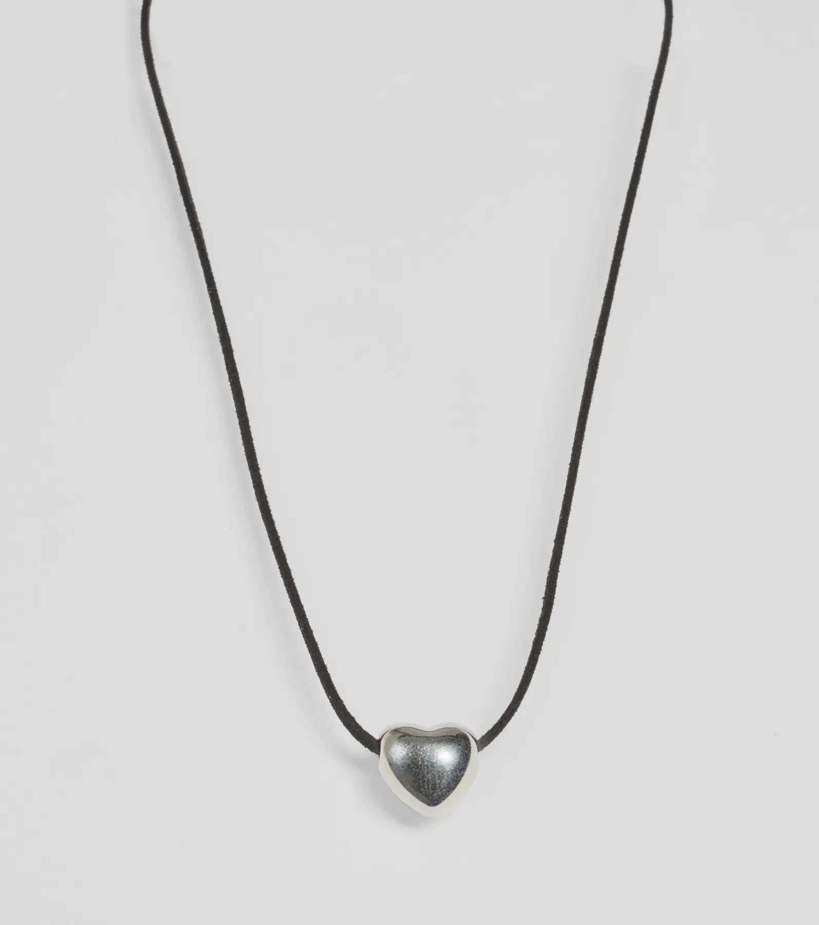 Best necklaces and pendants with statement designs for a fashionable accessory-Vintage silver necklaces for collectors -Trendy Sheen Heart Charm Cord Necklace