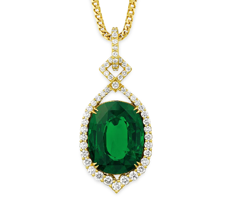 Best necklaces and pendants with opal and gold for a vibrant, luxurious contrast-Cute friendship necklaces for best friends -Tsavorite Garnet Pendant, 39.20 Carats