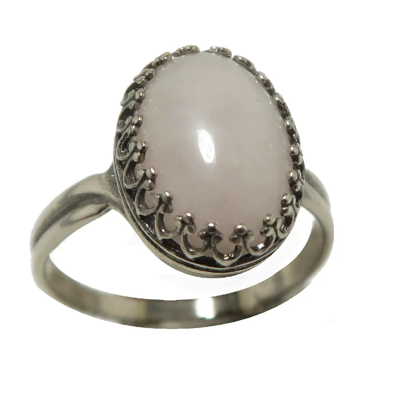 Rings with citrine stones for sunny vibes -Rose Quartz Ring Classic Sterling Silver Adjustable