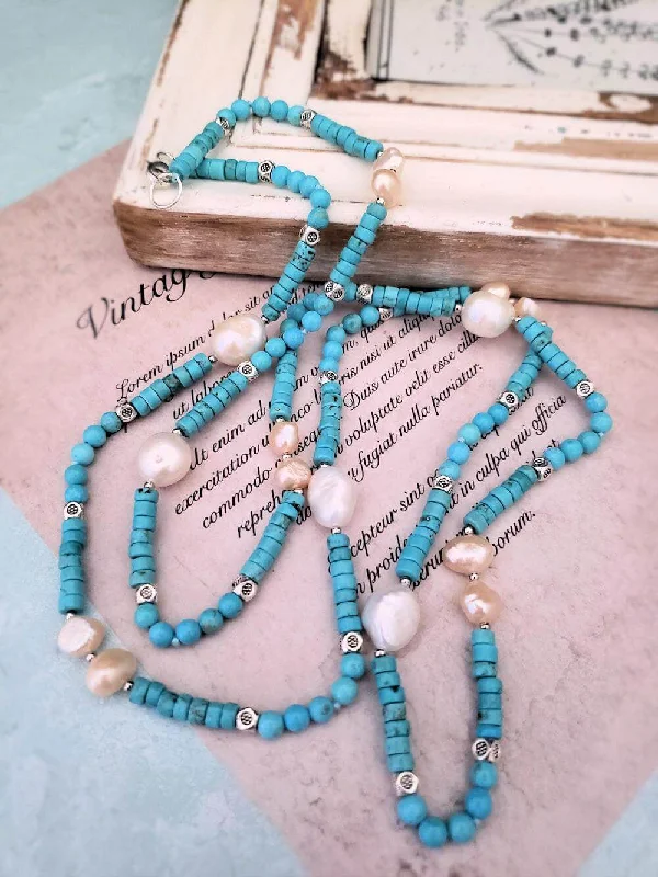 Best necklaces and pendants with matching rings for a coordinated jewelry set-Silver lockets for sentimental gifts -Magnesite and Pearl Necklace