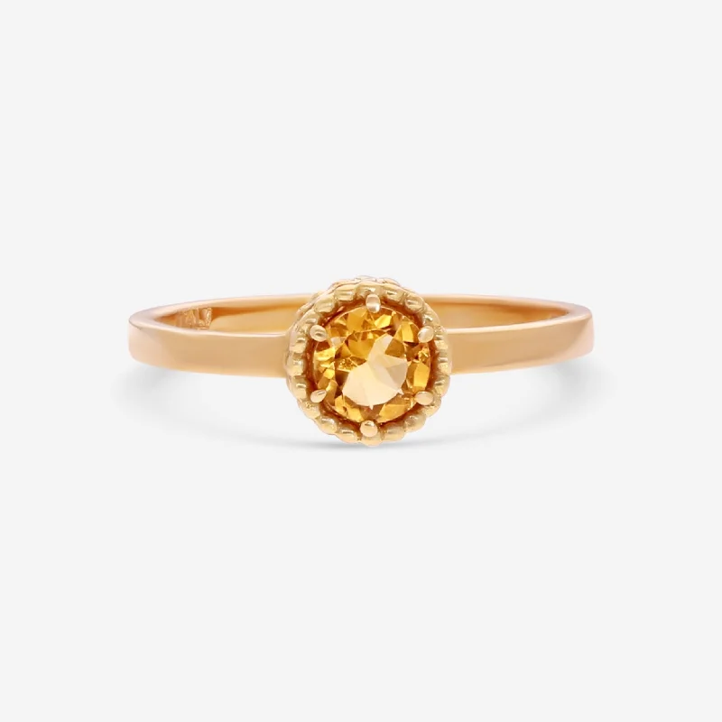 Rings with vintage claw prongs for elegance -Nanis 18K Yellow Gold Citrine Ring AH19-560