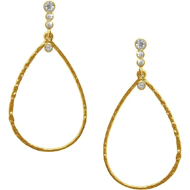 Rings with delicate filigree sapphire settings -Karine Sultan Gold plated teardrop earring - E62215.11