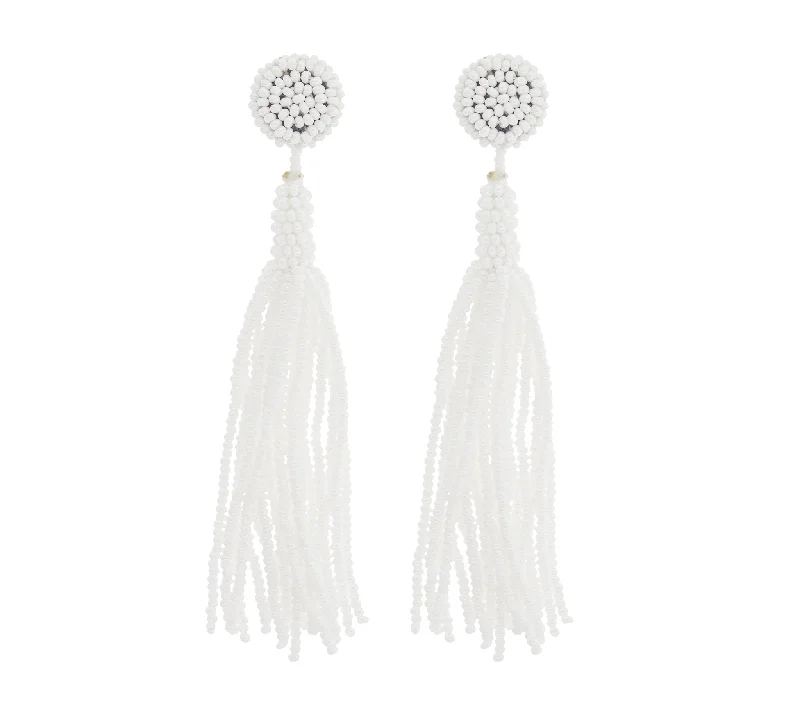 Rings with gothic-inspired skull motif details -<br>The Finley Earring <br> White