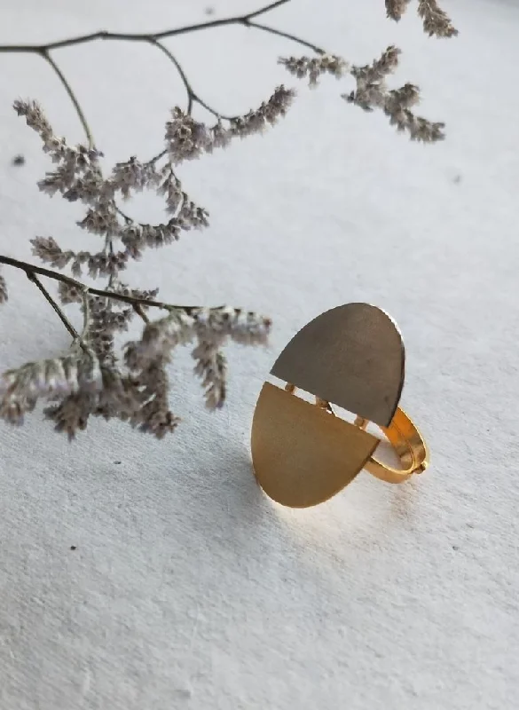 Rings with tiger eye bands for warmth -Yin Ring