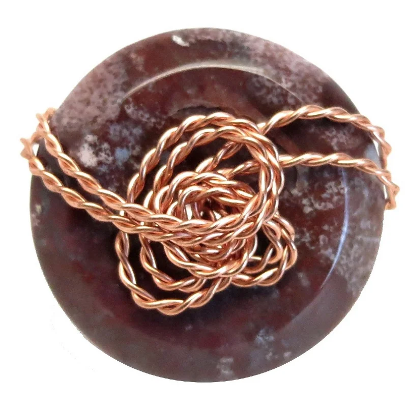 Rings with starburst topaz for radiant beauty -Purple Jasper Ring Rope and Chain Copper Size 4.75