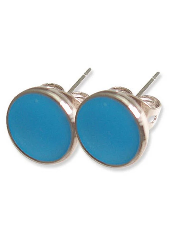 Sterling silver rings with vibrant turquoise stones -Sailor Moon - Sailor Mercury Earring