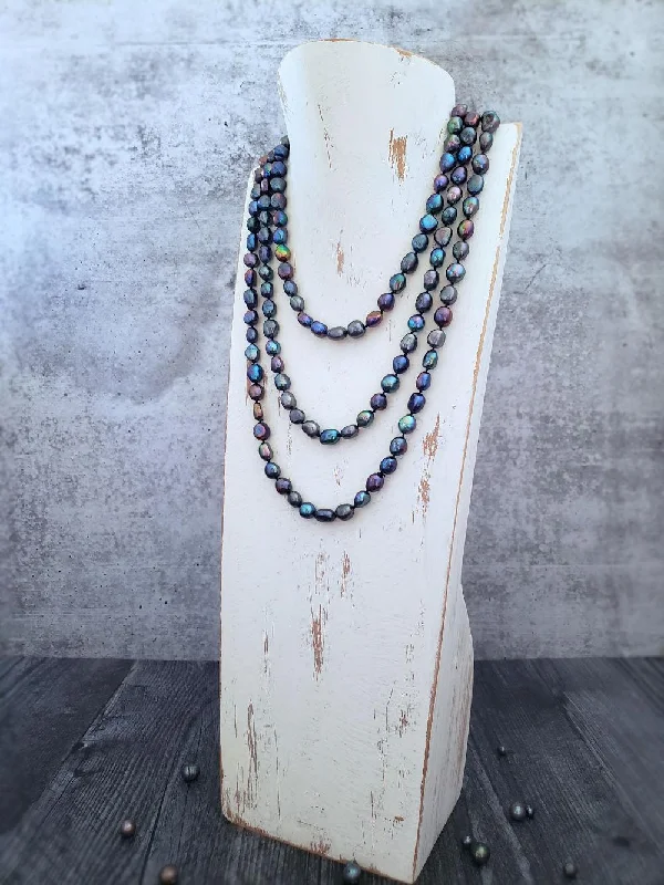 Fashionable necklaces and pendants with birthstones for a personalized gift idea-Pearl necklaces for formal events -Peacock Pearl Necklace - Semi Baroque