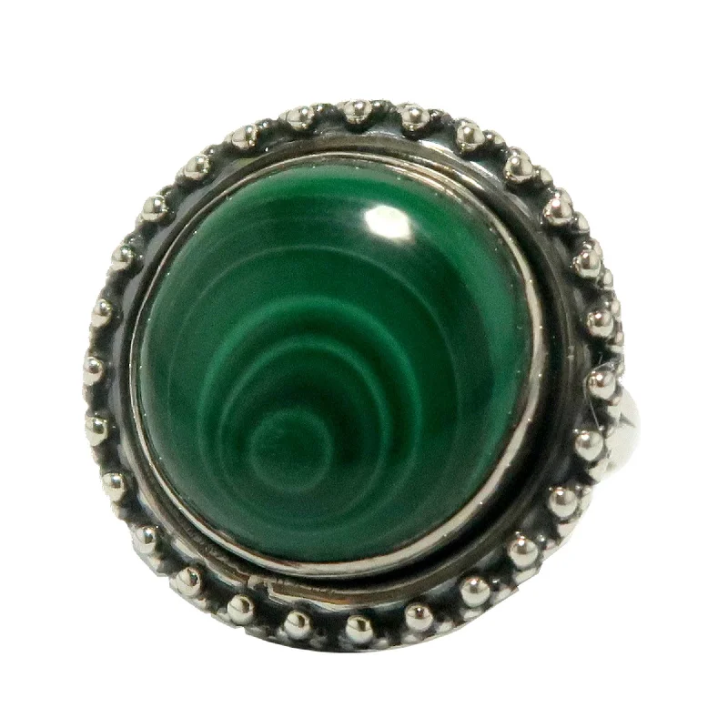 Rings with tiger eye for warm tones -Malachite Ring Super Swirl Sterling Silver Size 8.5