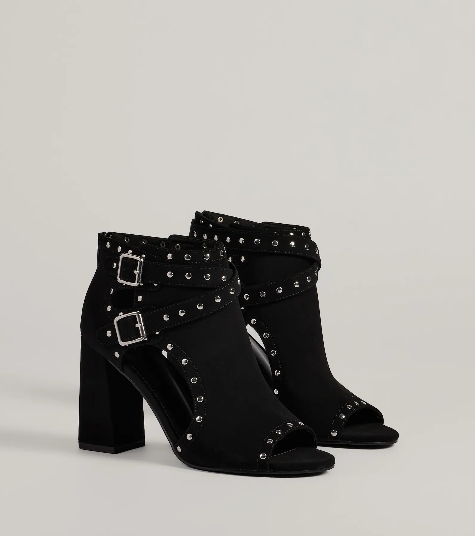 Dainty rings with subtle engraved star motifs -Daring Details Studded Ankle Booties