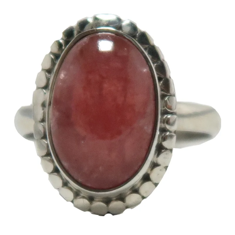 Handcrafted rings with raw emerald rough stones -Pink Fire Quartz Ring Lover Sterling Silver Size 8.5