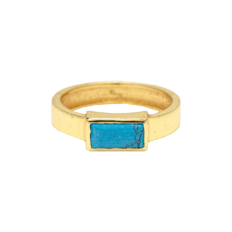 Rings with tourmaline gems for bold hues -Pura Vida Tulum Turquoise Ring