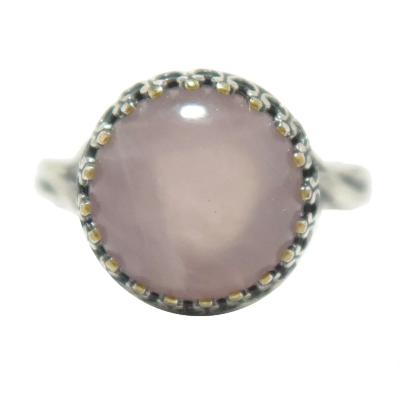 Rings with topaz stones for icy blue -Rose Quartz Ring of Love Sterling Silver Adjustable