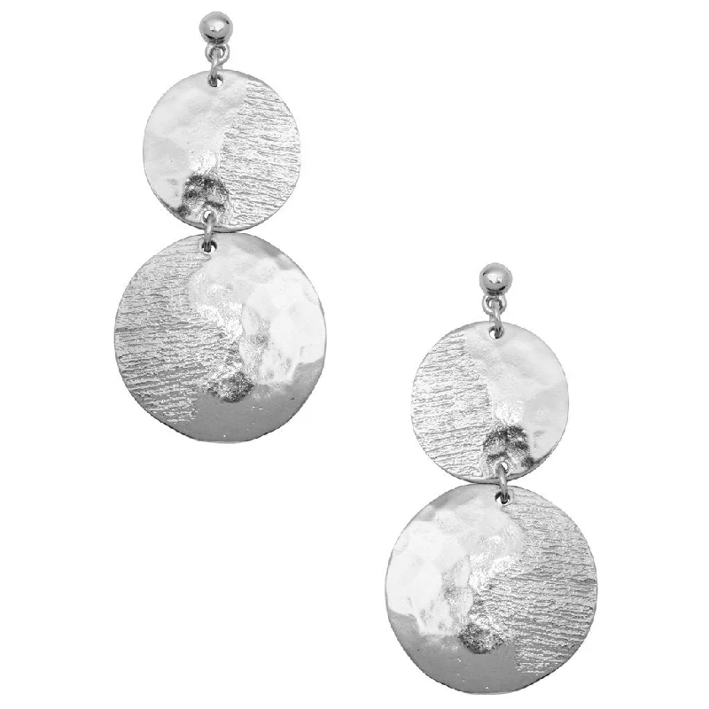 Rings with herkimer diamonds for raw clarity -Karine Sultan overlapping circles silver plated drop earring - E64030.40