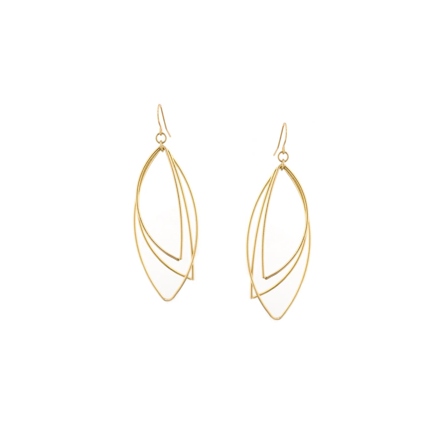 Rings with double bands for modern twist -Marlyn Schiff Multi Crescent Drop Earring