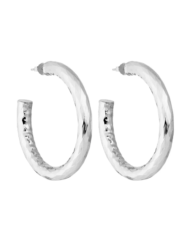 Best hoop earrings with detachable studs for a versatile and adjustable accessory-1.5" Wavelet Hoops in Silver