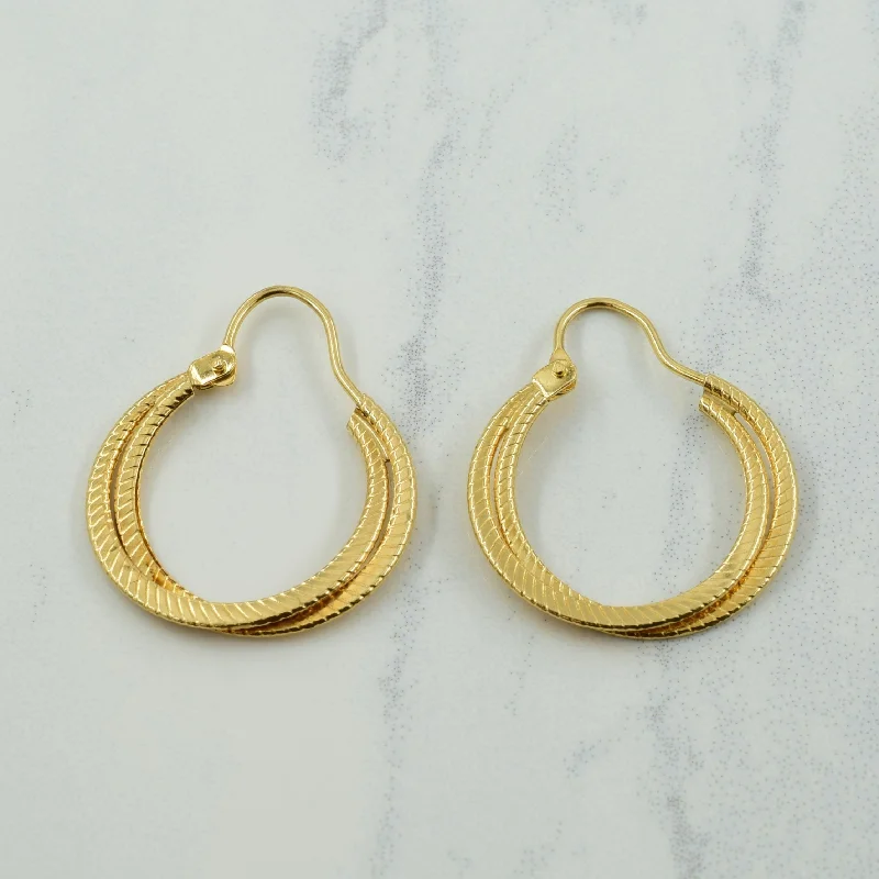 Stylish hoop earrings with diamond accents for an elegant and sparkling effect-10k Yellow Gold Hoop Earrings |