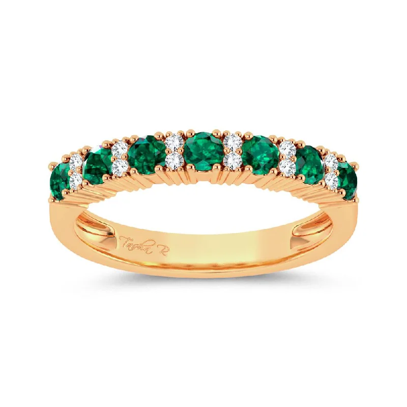 Hoop earrings with enamel stripes for a colorful and eye-catching design-14K 0.10ct Diamond Emerald Ring