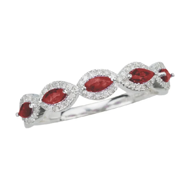 Best hoop earrings with stacked layers for a dimensional and bold look-14K 0.17CT Diamond RUBY RING