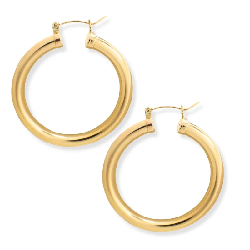 Hoop earrings with oversized designs for a bold, fashion-forward statement-Sollid Gold Big & Bold Hoops