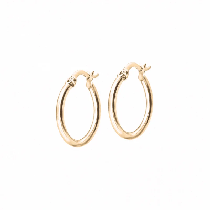 Best hoop earrings with textured silver for a rustic and organic finish-14k Gold Hoops - Slim