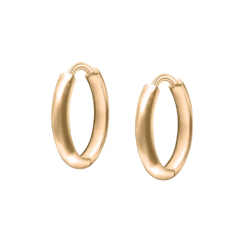 Hoop earrings with textured gold for a refined and sophisticated aesthetic-14k Gold Huggie Hoops