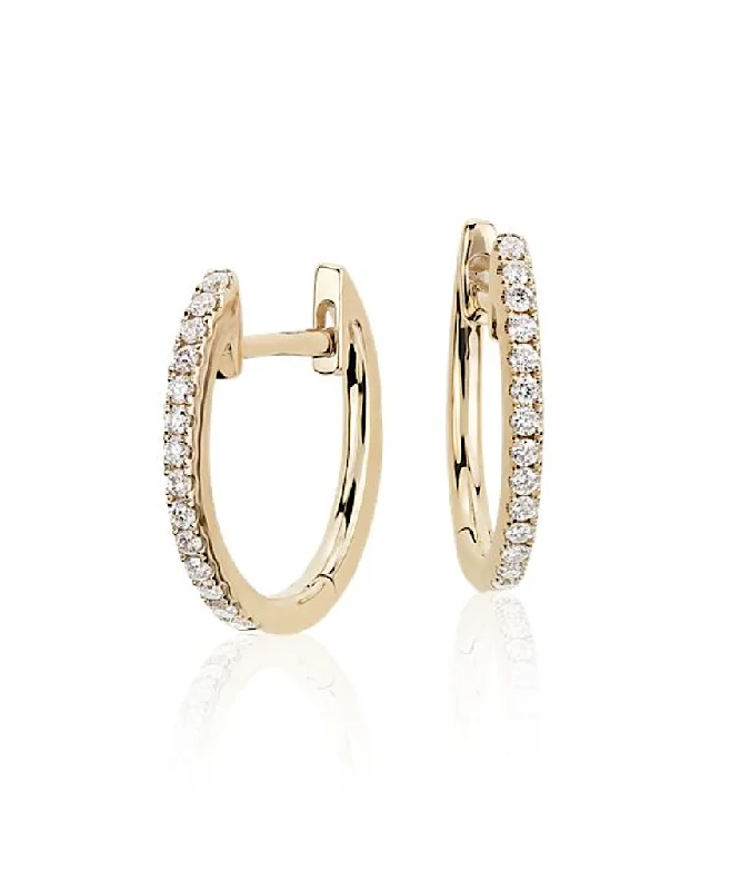 Best hoop earrings with multi-colored gemstones for a vibrant and lively touch-14K Diamond Huggies