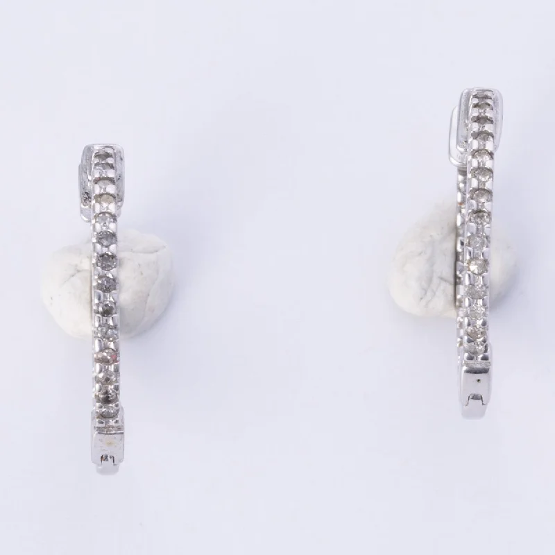 Best hoop earrings with gold-plated finishes for an affordable luxury vibe-14k White Gold Diamond Earrings | 0.20ctw