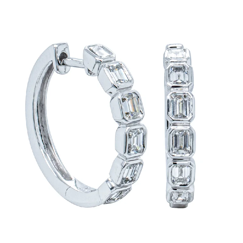 Best hoop earrings with braided leather for a rustic, stylish finish-18ct White Gold 1.04ct Diamond Hoop Earrings