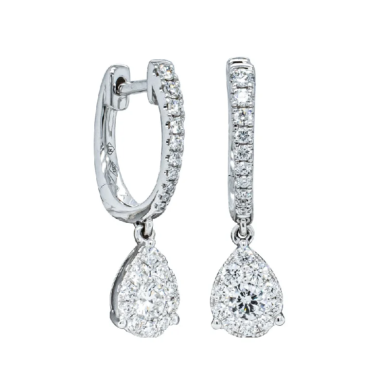 Best hoop earrings with floral designs for a feminine and delicate look-18ct White Gold .60ct Diamond Earrings